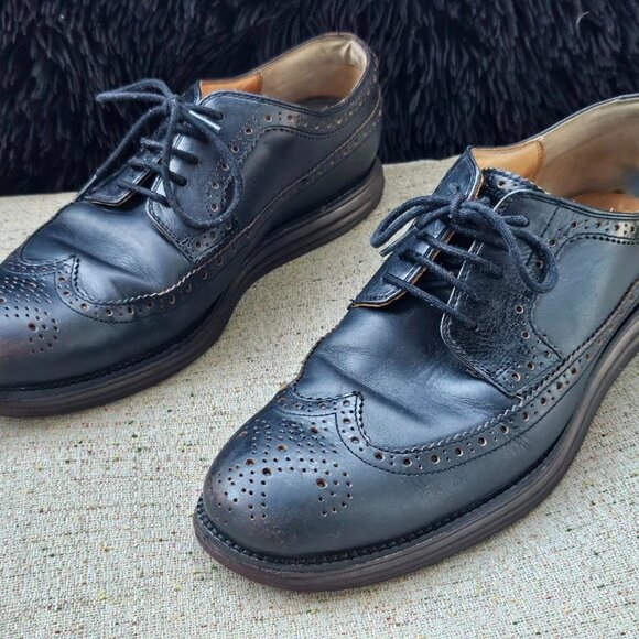 Cole Haan Men Oxford Shoes Black Genuine Leather Upper Lace Up Sneaker Size 11.5 main image 10